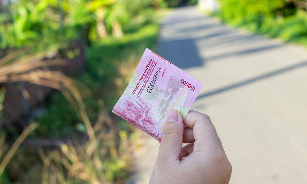 Indonesian rupiah cash, the local currency of Bali